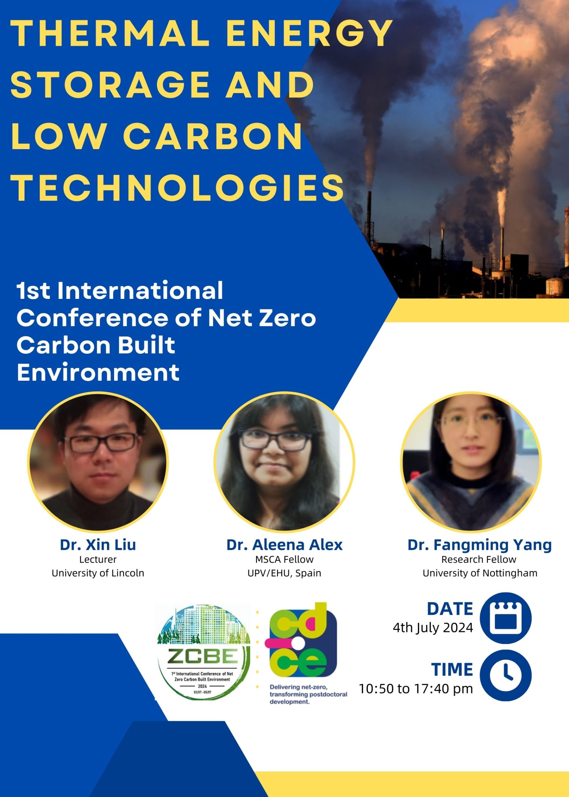 Symposium on Thermal Energy Storage and Low Carbon Technologies: Part of the 1st International Conference on Net Zero Carbon Built Environment, 4 July 2024